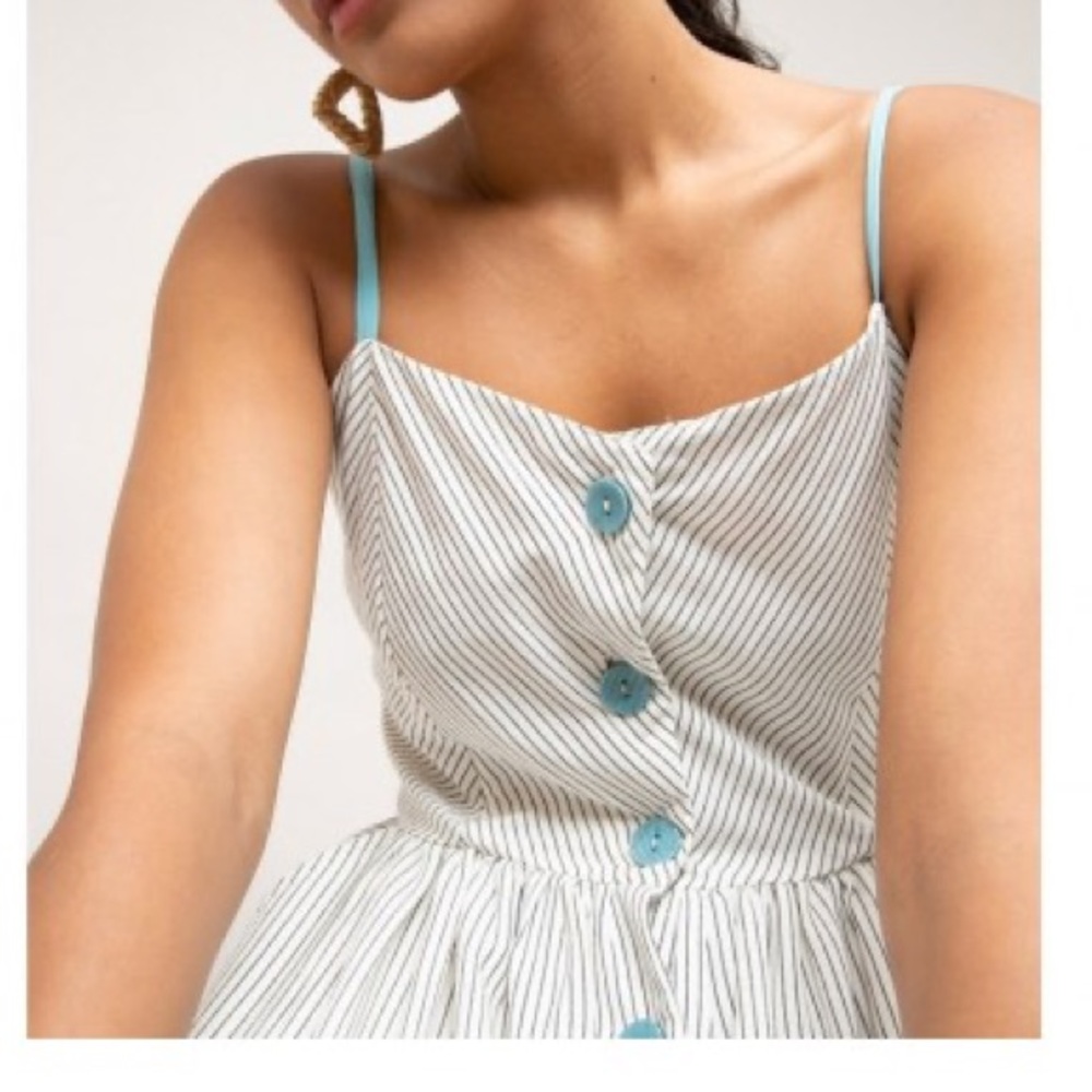Striped Button Up Midi Dress